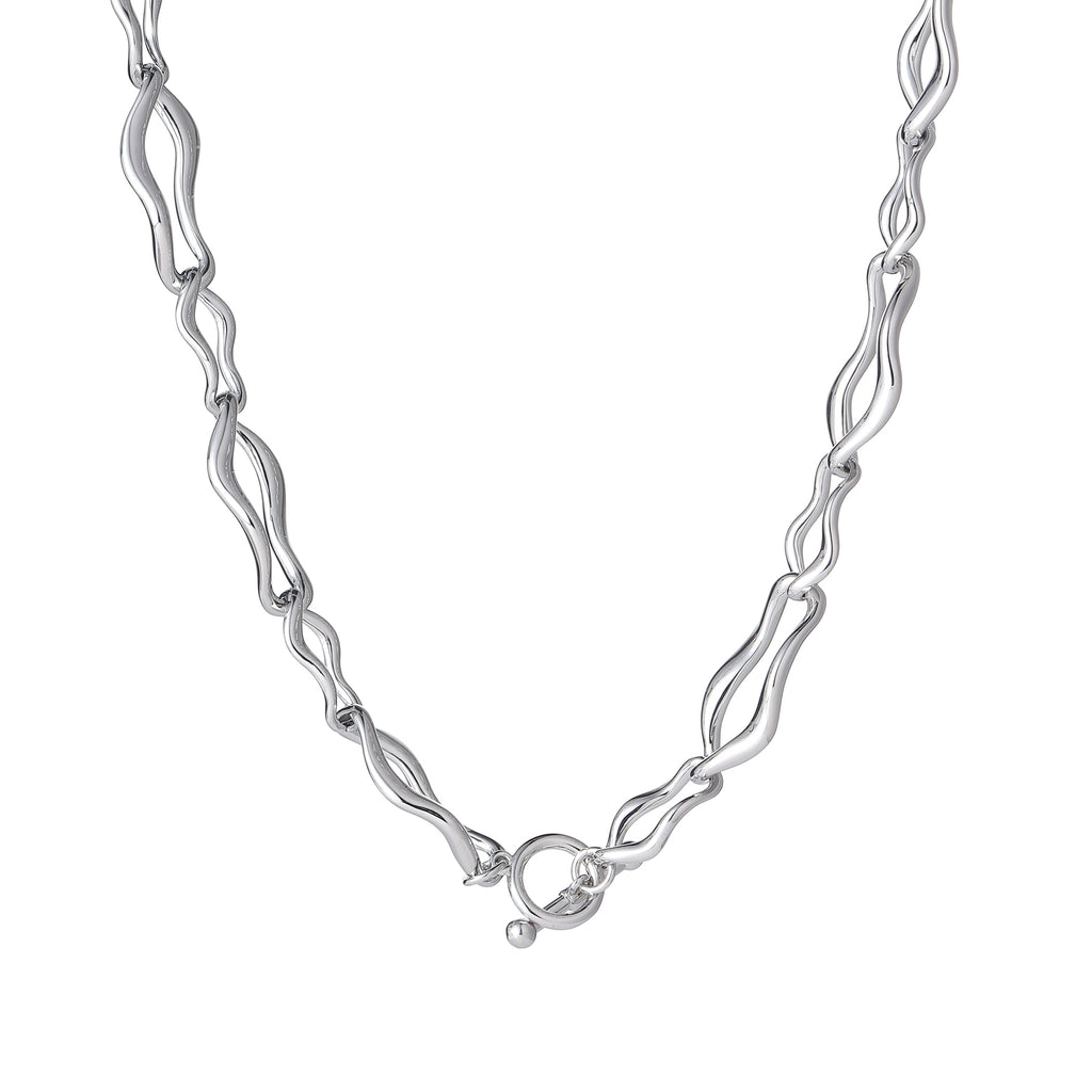 Silver Chunky Links Necklace