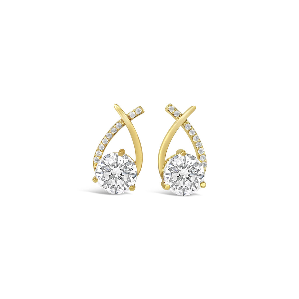 Gold & Crystal Stud Earrings