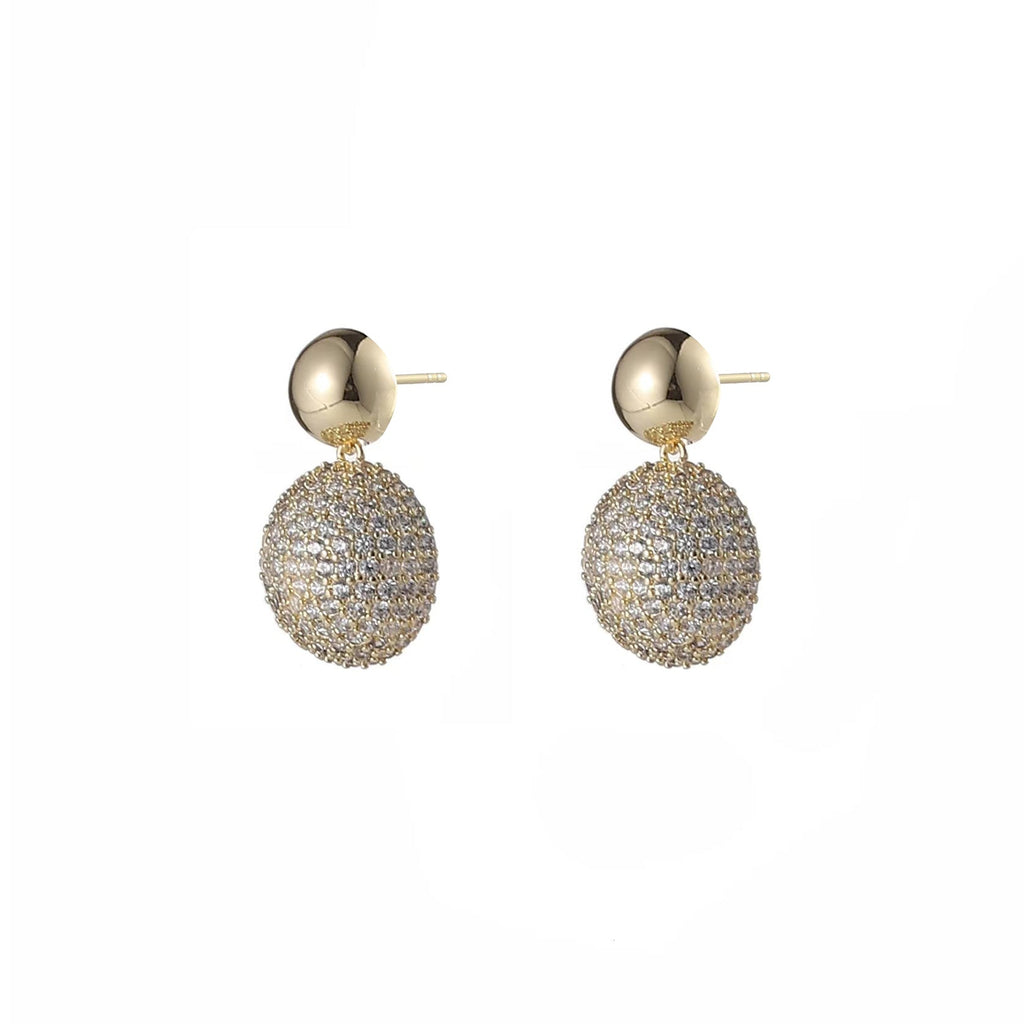 Gold & Crystal Encrusted Drop Earrings