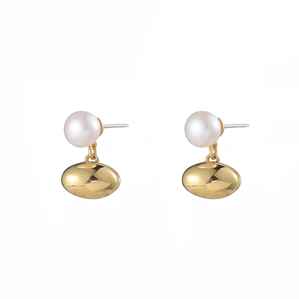 Gold & Freshwater Pearl Drop Earrings