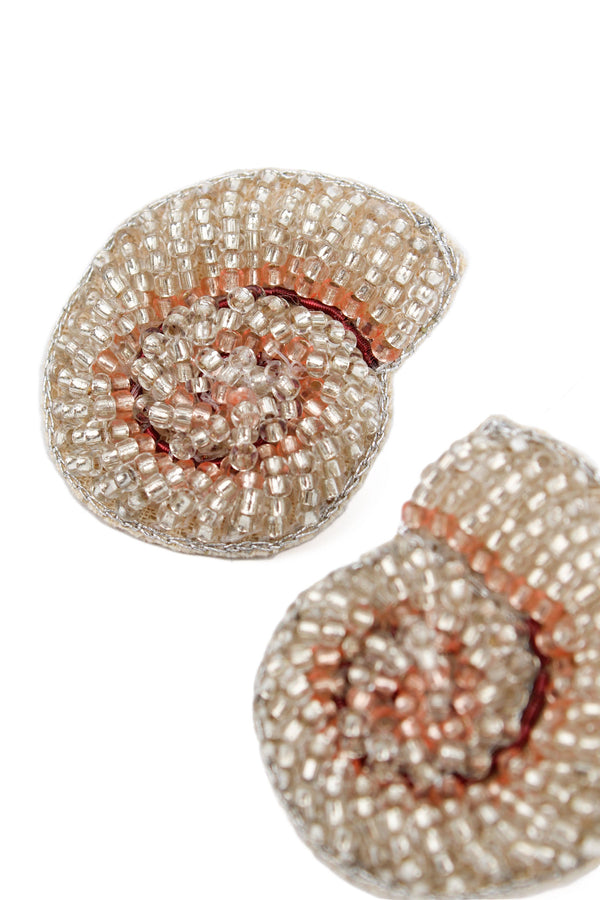 Pearlescent Beaded Shell Earrings