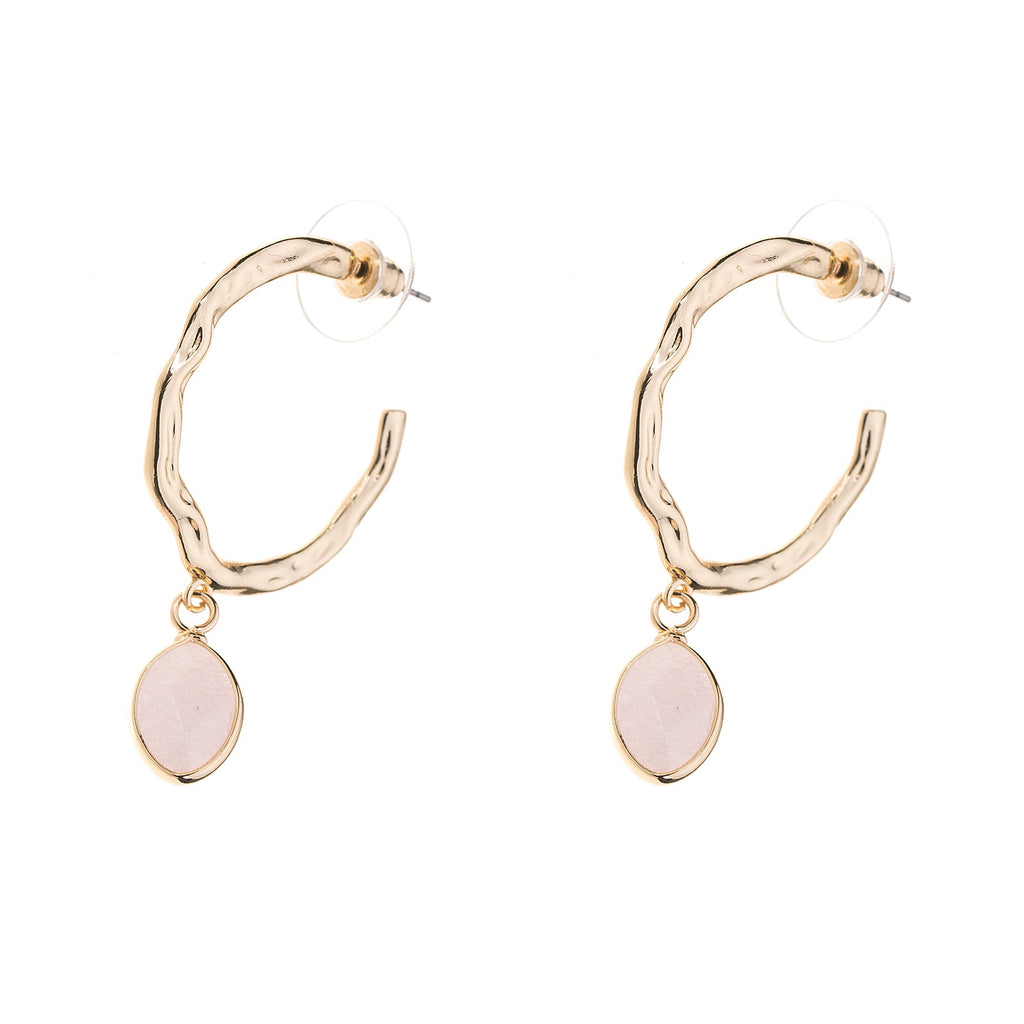 Gold & Semi Precious Hoop Earrings