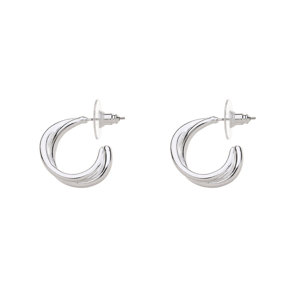 Silver Twist Hoop Earrings