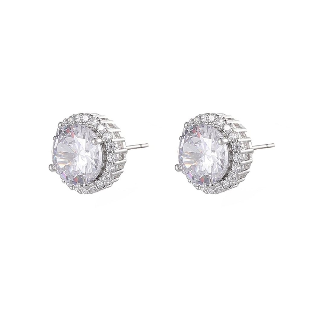 Silver & Crystal Encrusted Stud Earrings