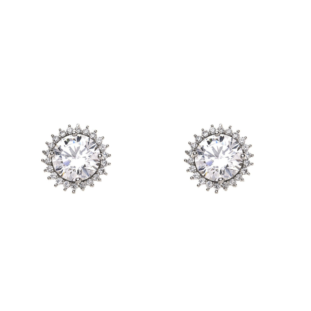 Gold & Crystal Encrusted Stud Earrings