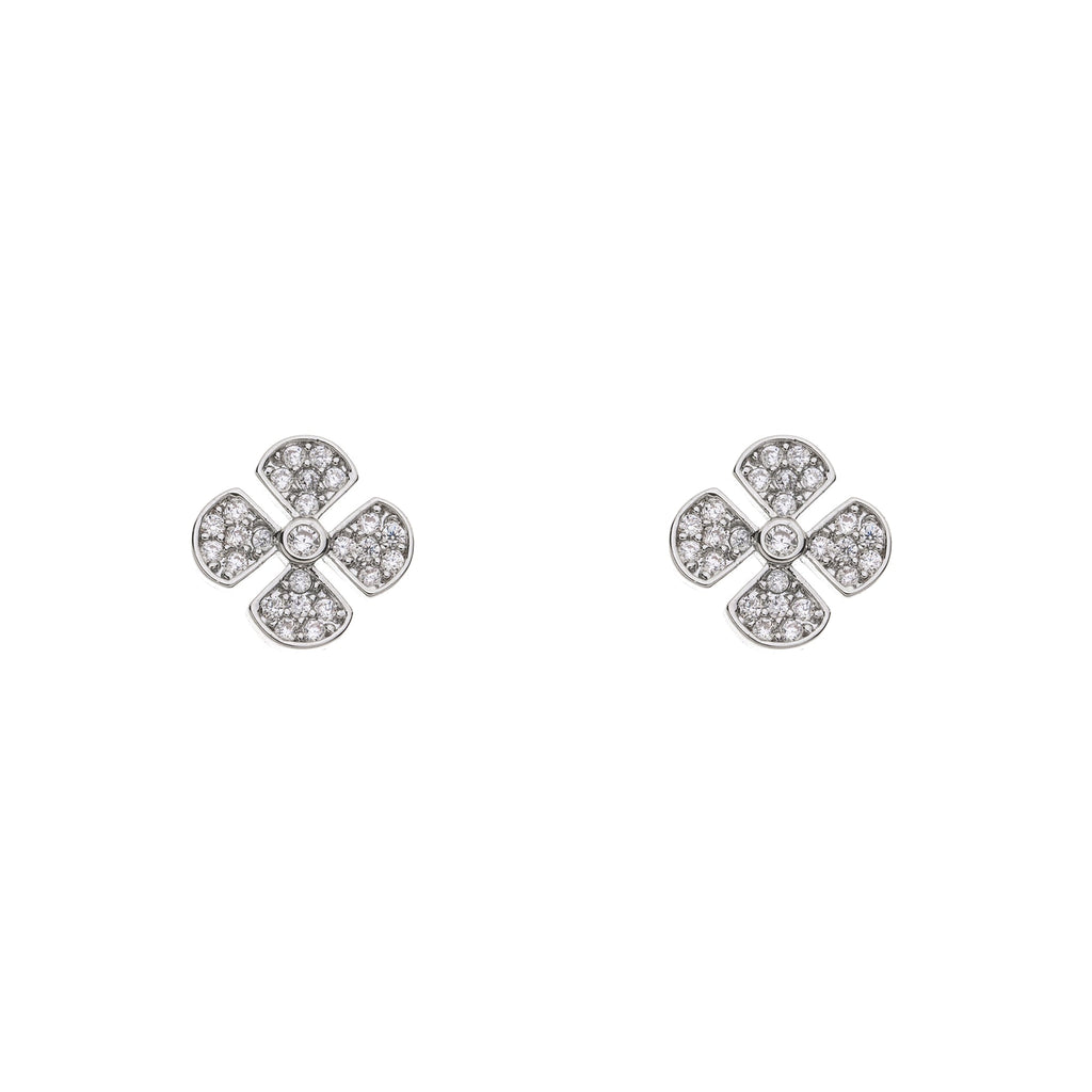 Silver & Crystal Sensitive Ear Stud Earrings