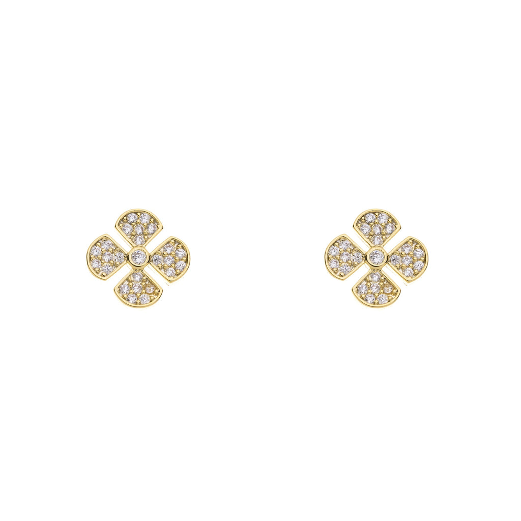 Gold & Crystal Sensitive Ear Stud Earrings