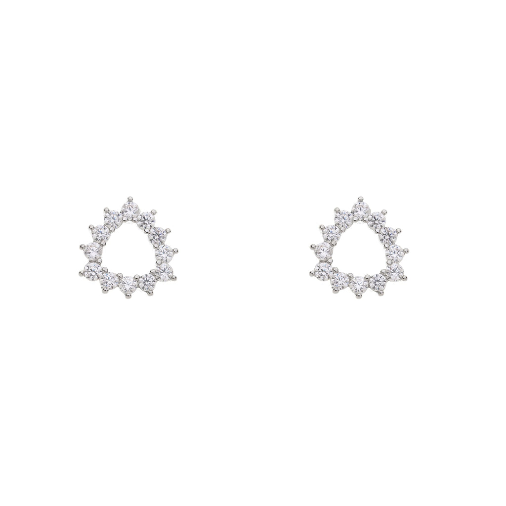Silver & Crystal Sensitive Ear Stud Earrings