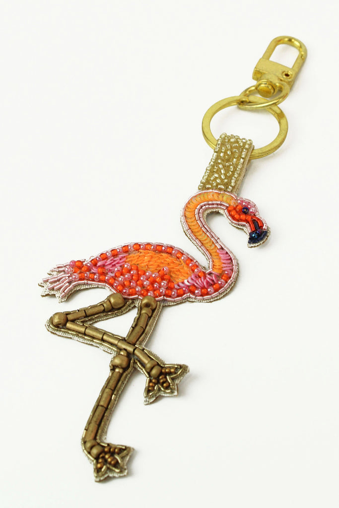 Flamingo Beaded Keyring/Bag Charm