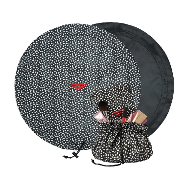 Donna May Black & White Spotty Washable Lay Flat Makeup Bag