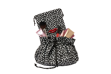 Donna May Black & White Spotty Washable Lay Flat Makeup Bag