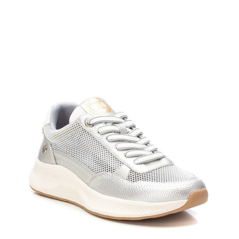 XTI Metallic Silver Mesh Trainers