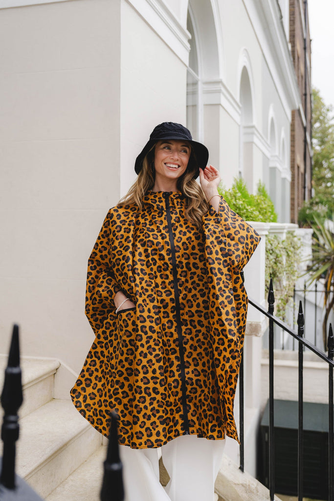 Brown Leopard Waterproof Poncho