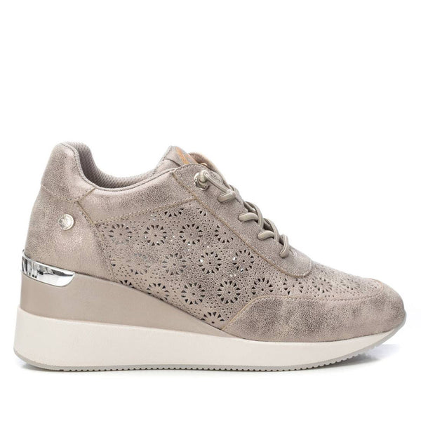 XTI Metallic Silver Wedge Trainers