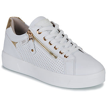XTI White Trainers with Zip Detail