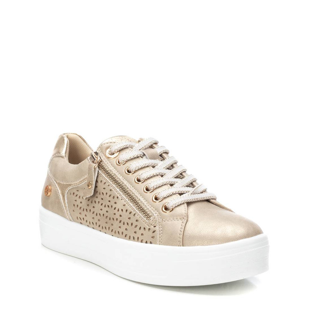 XTI Gold Cut Out Zip Trainers