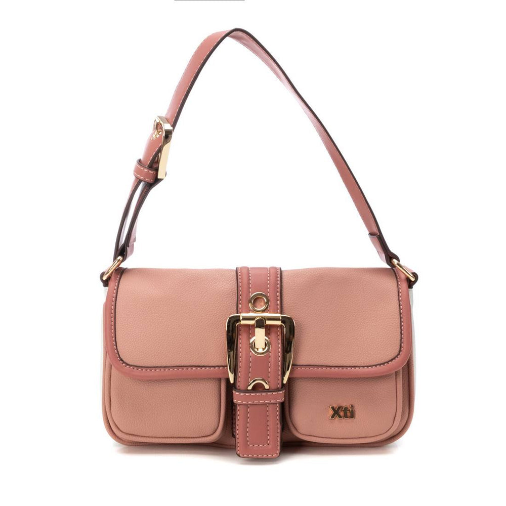 XTI Nude Buckle Detail Shoulder Handbag