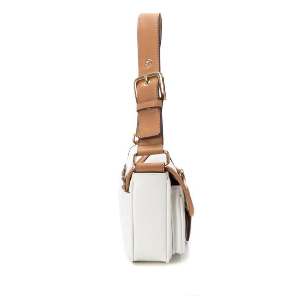 XTI White Buckle Detail Shoulder Handbag