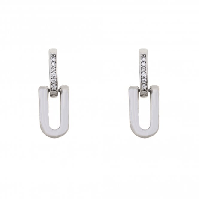 Silver & Crystal Drop Earrings