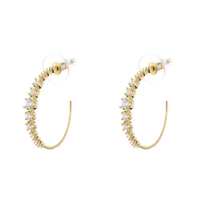 Gold Crystal Hoop Earrings