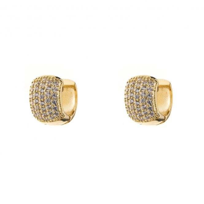 Gold Encrusted Huggie Hoop Earrings