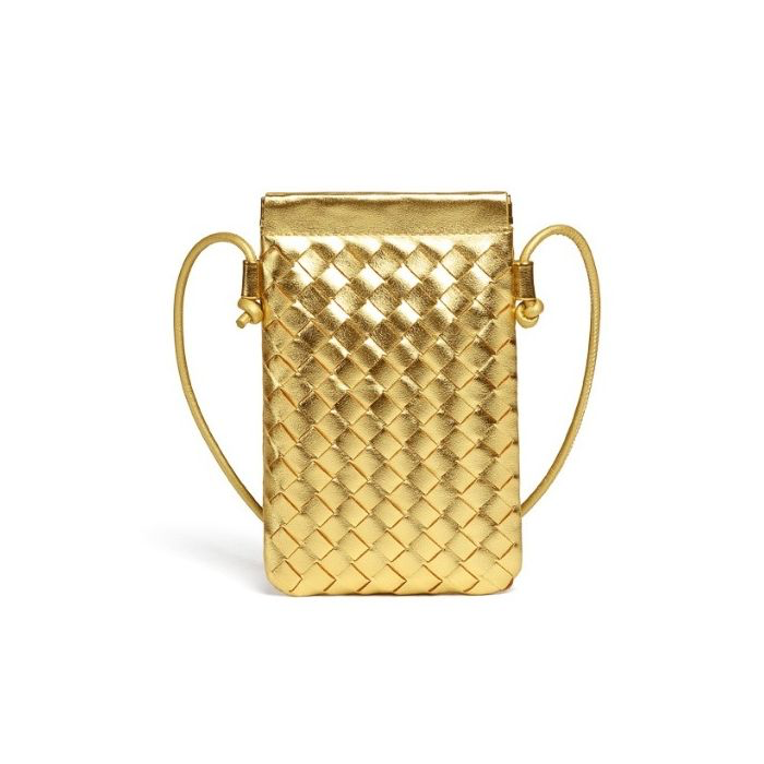 Gold Fiesta Woven Cross Body Bag