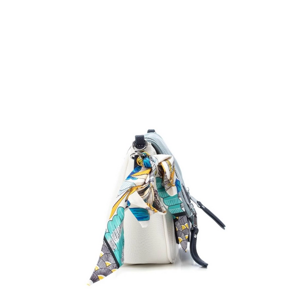 White & Blue Scarf Trim XTI Crossbody Handbag
