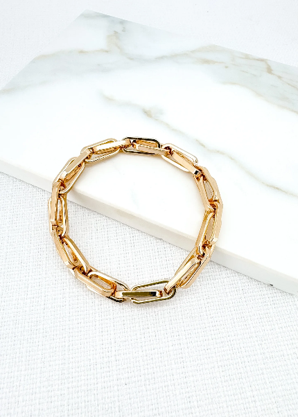 Gold Chunky Link Stretch Bracelet