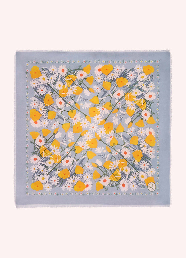 Powder Powder Blue Marvelous Meadows Cotton Bandana Scarf