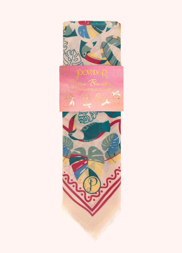 Powder Tropical Toucan Cotton Bandana Scarf