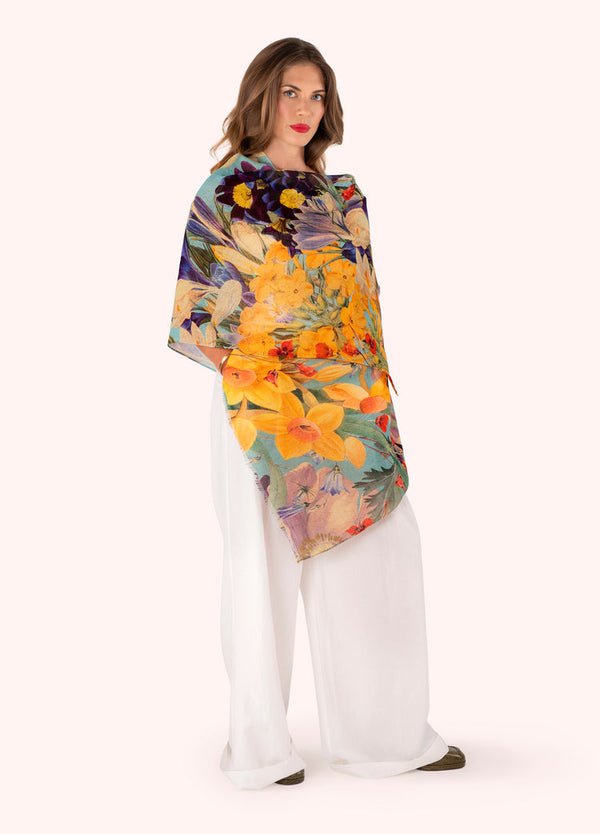 Powder Spring Flora Linen & Cotton Mix Scarf