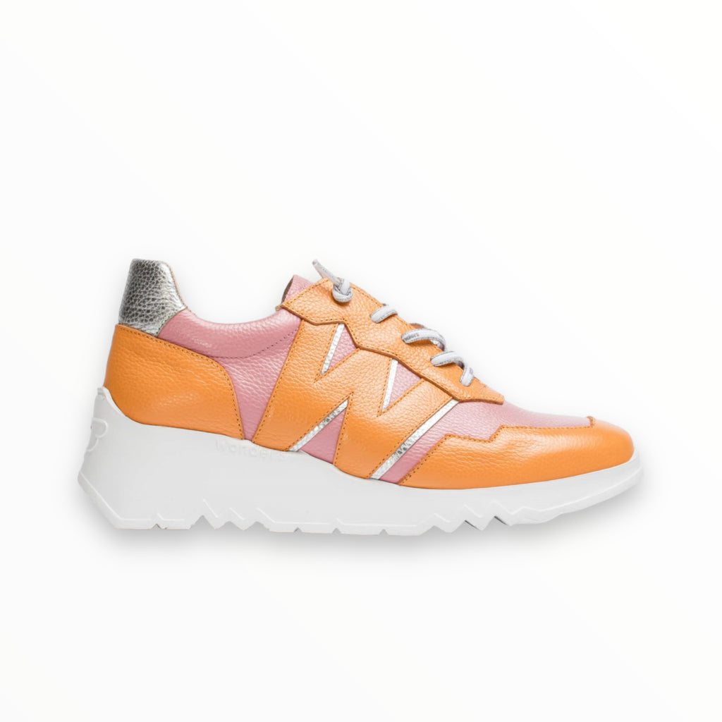 Wonders Orange & Pink Wedge Trainers