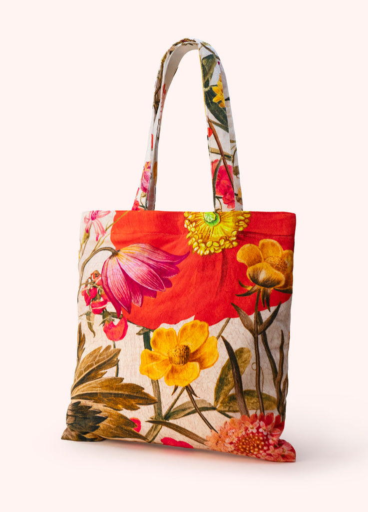 Powder Fine Flowers Cotton Velvet Tote Bag
