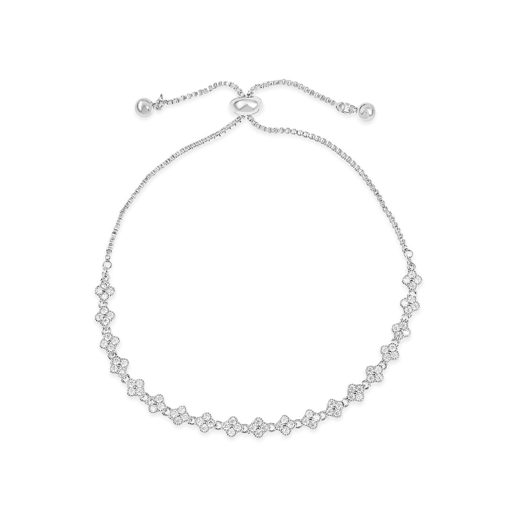 Silver & Crystal Draw In Bracelet