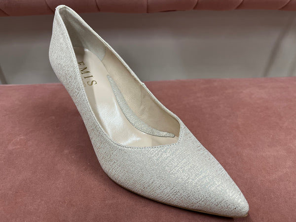 Gold Textured Pointed Court Shoe