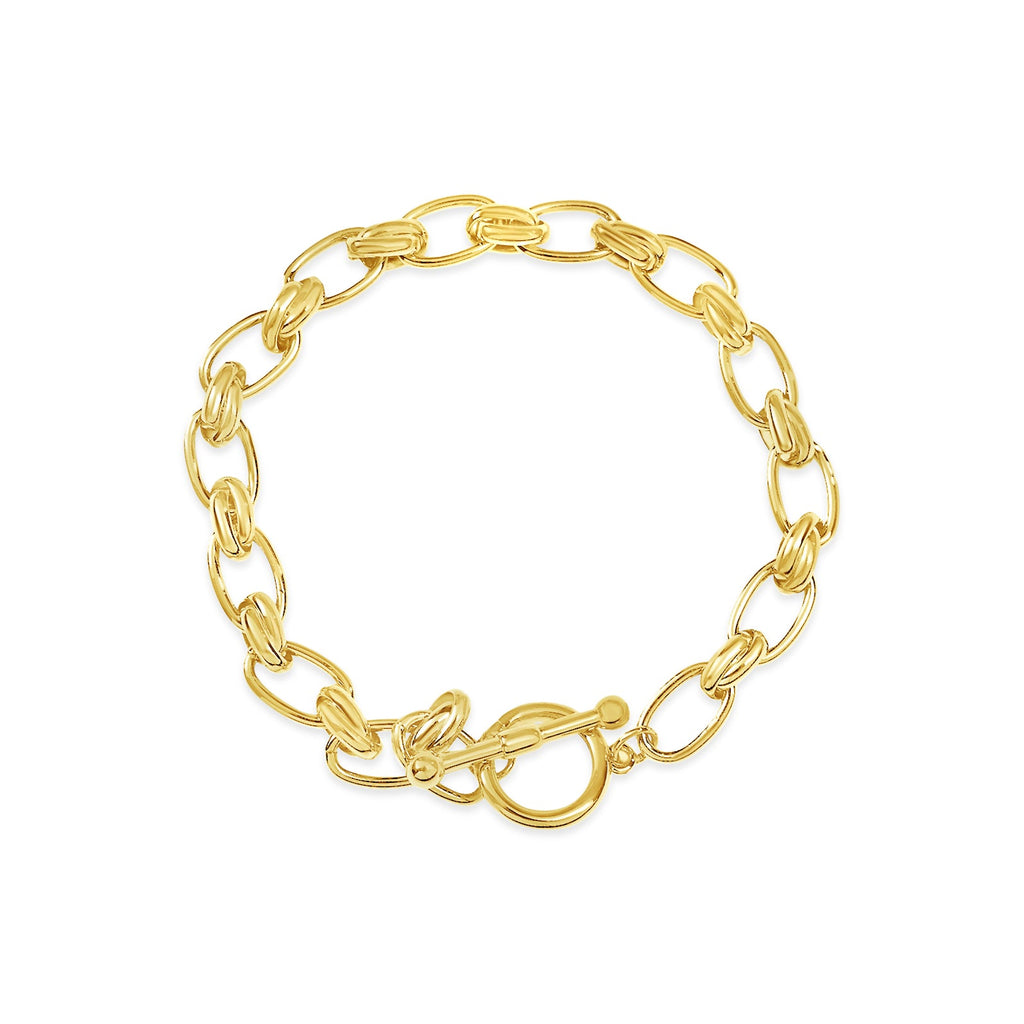 Gold Chunky Chain T Bar Bracelet