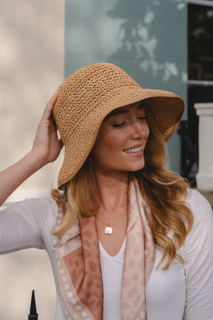 Natural Leopard Print Silk Neck Scarf