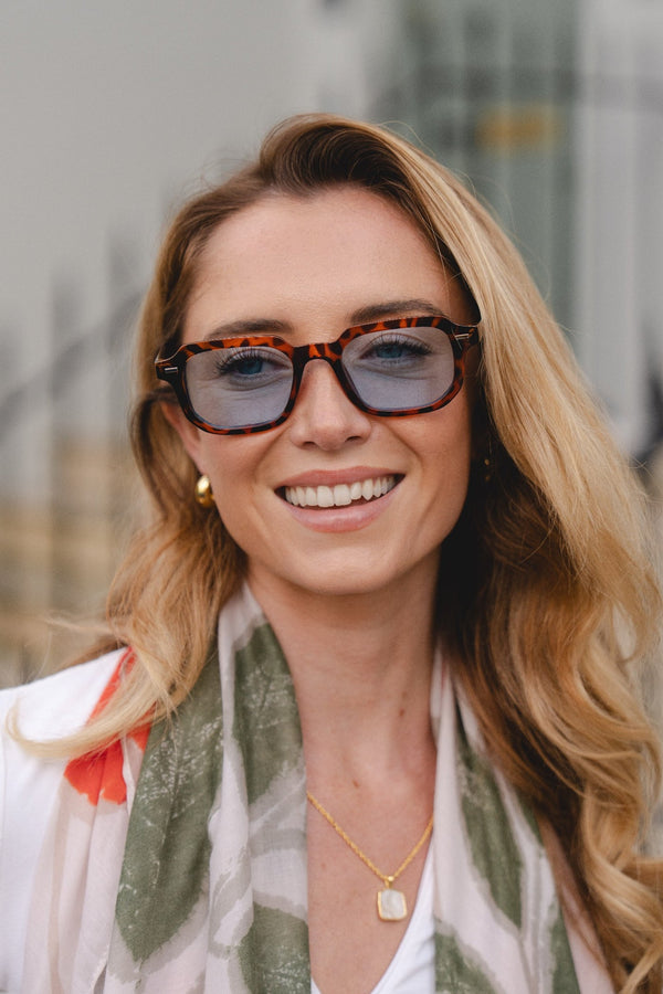 Brown Tortoiseshell Oblong Sunglasses