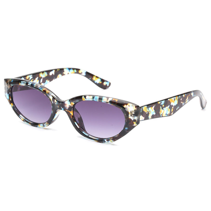Black & Blue Speckled Cateye Sunglasses