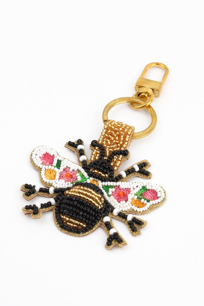 Bee Beaded Keyring/Bag Charm