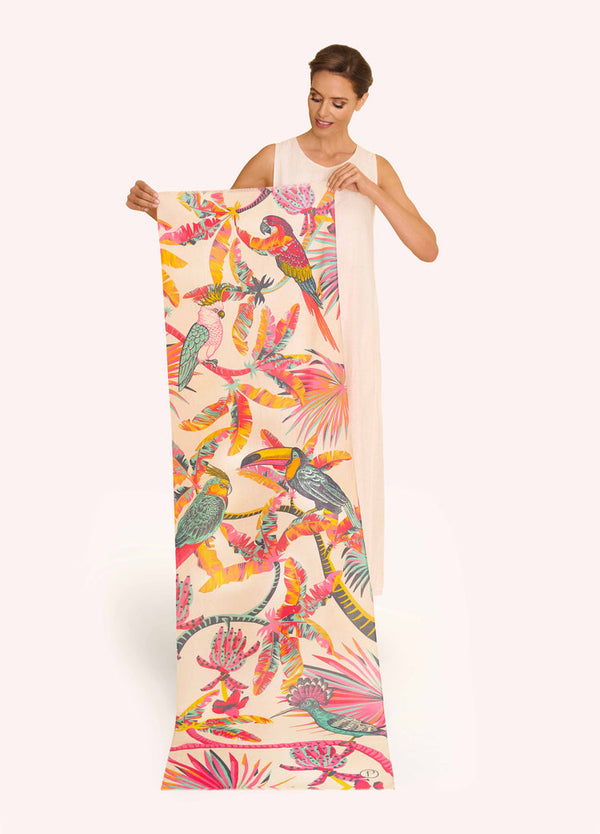Powder Tropical Pardise Cotton Scarf