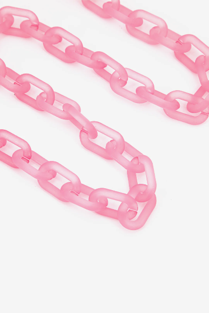 Pastel Pink Square Link Acrylic Bag Strap