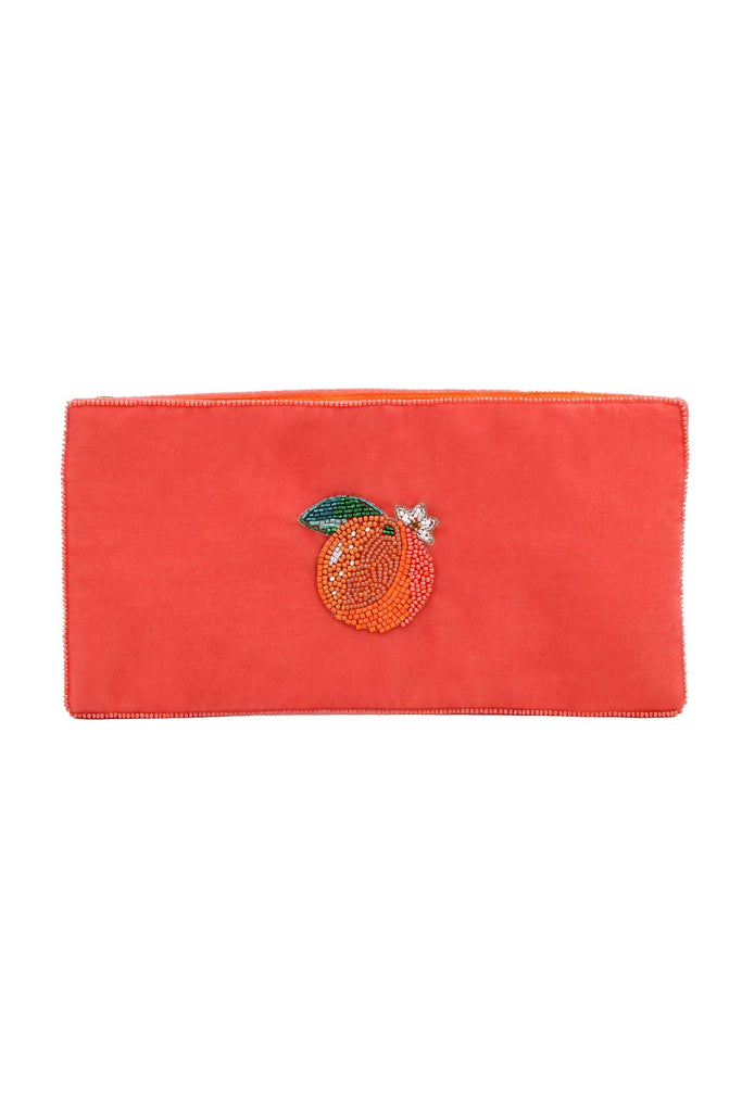 Orange Fruit Beaded Multi Use Pouch