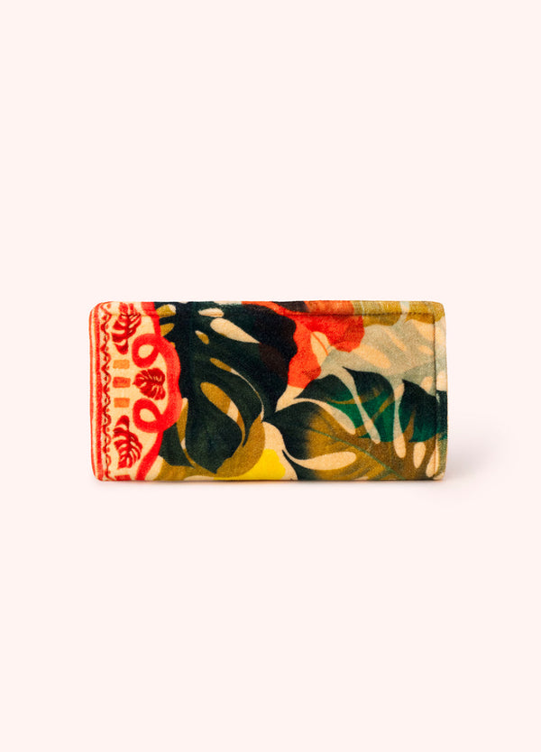 Powder Exotic Leaves Velvet Sunglasses Pouch