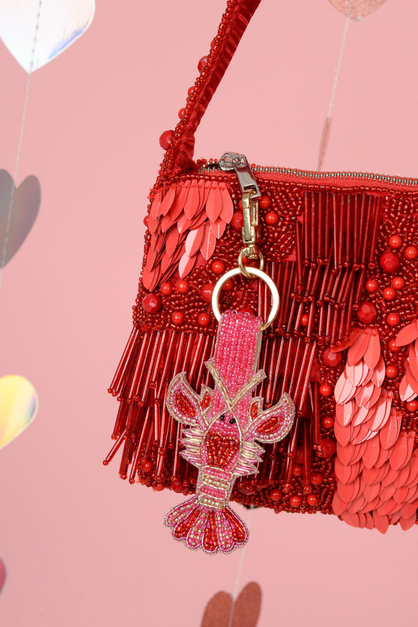 Love Lobster Beaded Keyring/Bag Charm