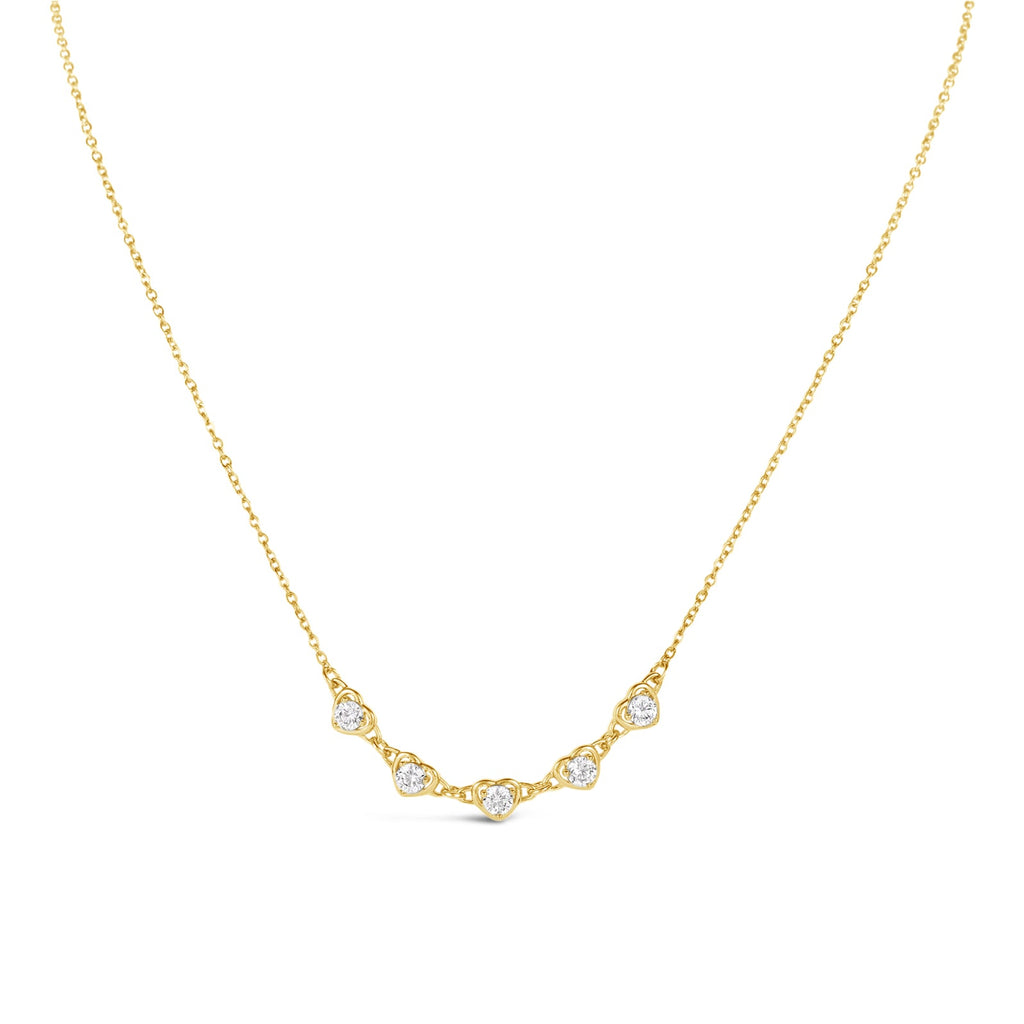 Gold & Crystal Heart Necklace