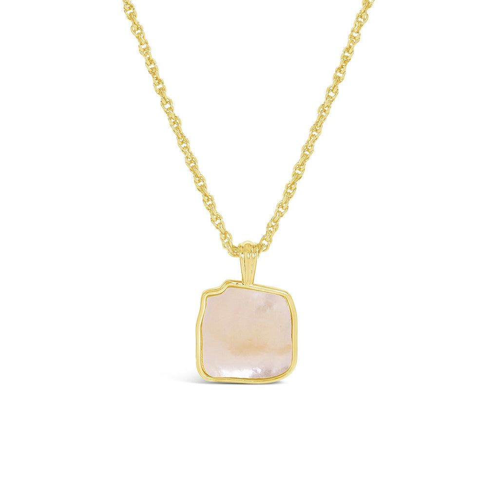 Gold & Mother Of Pearl Pendant Necklace