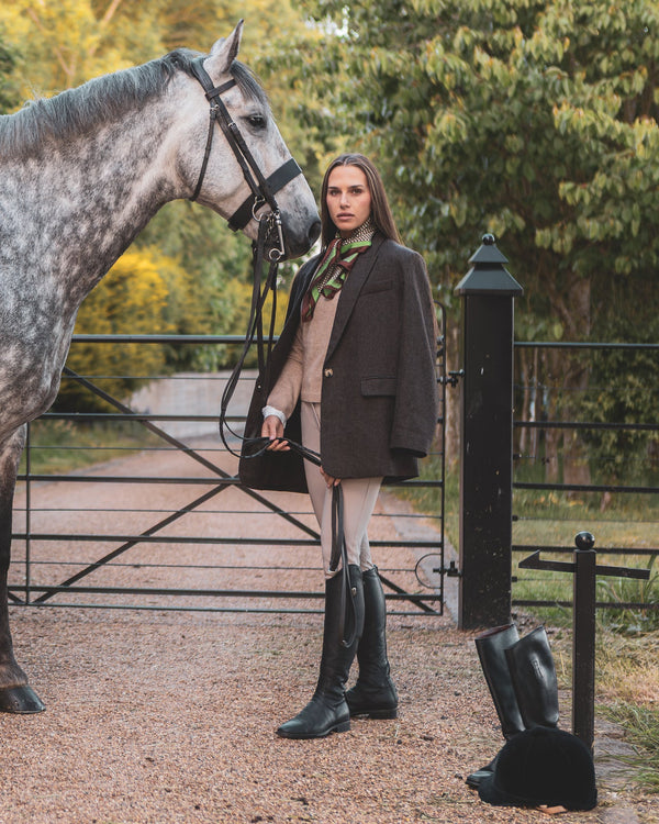 Emma Green & Brown Satin Neck Scarf