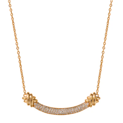 Genevieve Gold Encrusted Criss Cross Necklace