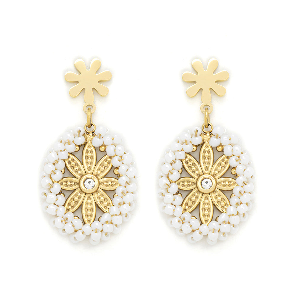 Appoline Pearl & Gold Drop Earrings